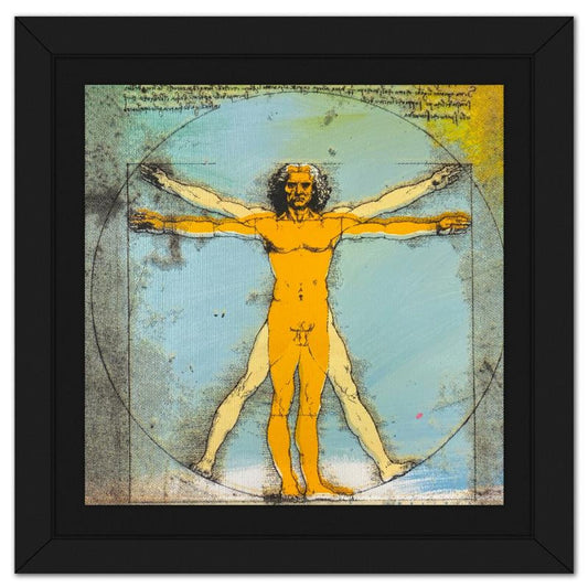 Steve Kaufman (1960-2010), "Vitruvian Man" Framed Hand Embellished Limited Edition Silscreen, Numbered 28/50 Inverso and Hand Signed with Letter of Authenticity