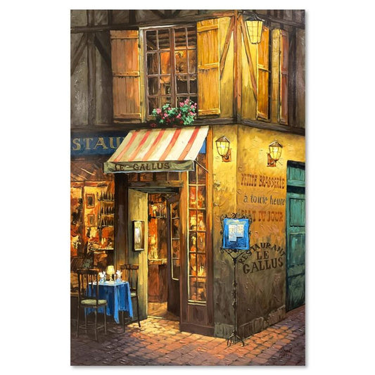 Viktor Shvaiko, "Night from the Window" Hand Embellished Limited Edition Publisher's Proof on Canvas (38" x 25"), Numbered 1/1 and Hand Signed with Letter of Authenticity.