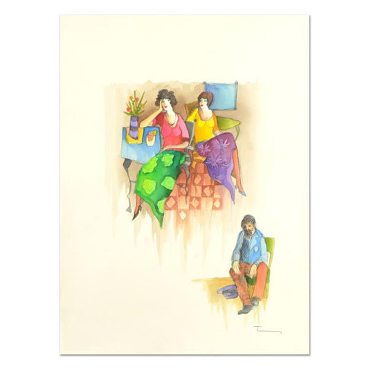 Itzchak Tarkay (1935-2012), Original Mixed Media Watercolor, Hand Signed with Letter of Authenticity.