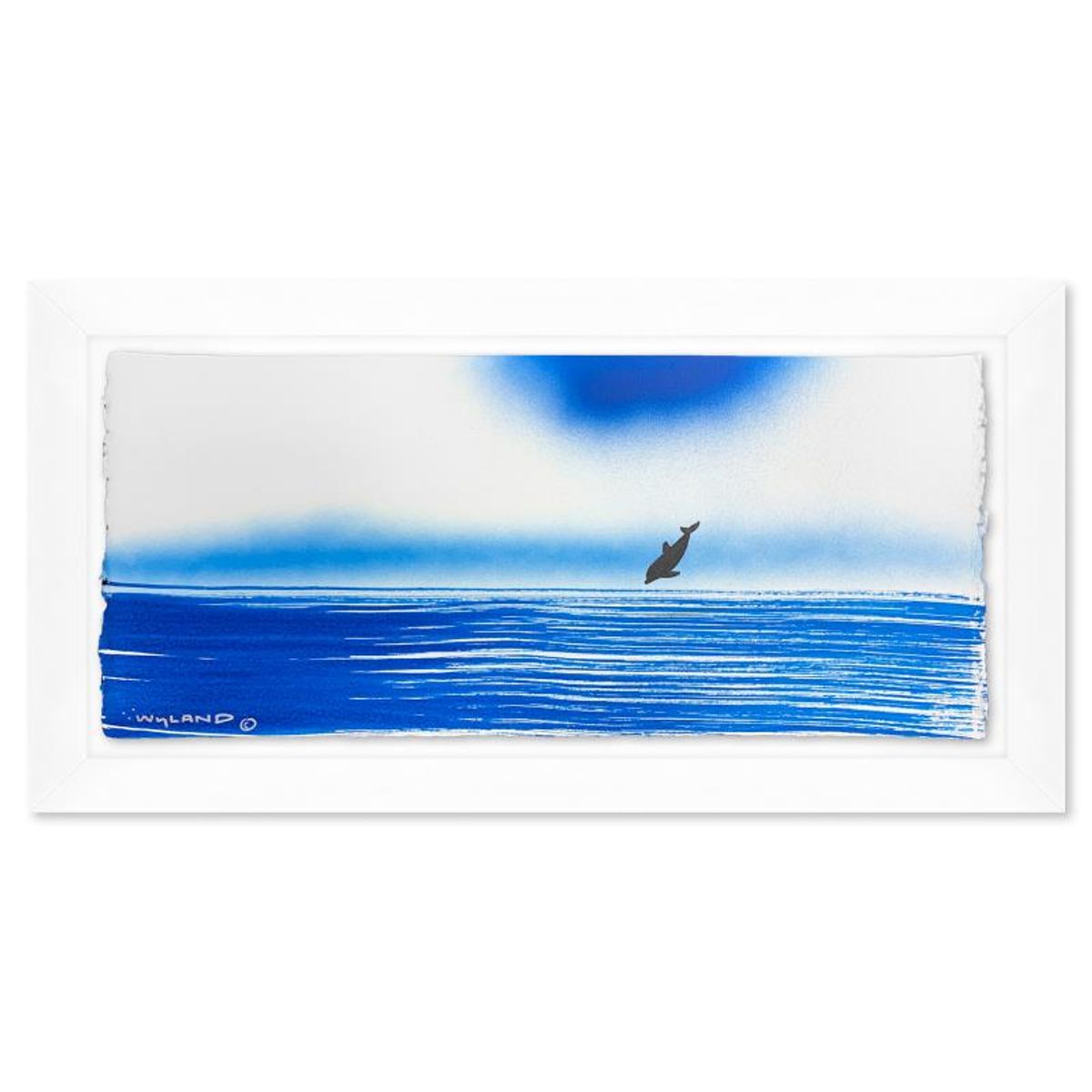 Wyland, "Dolphin" Framed, Hand Signed Original Painting with Letter of Authenticity.