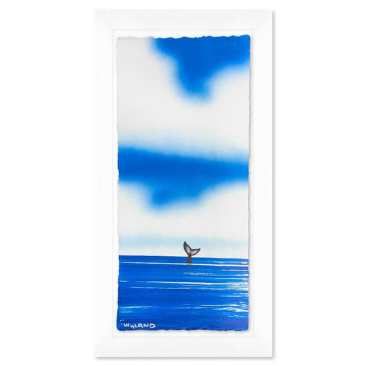 Wyland, "Fluke" Framed, Hand Signed Original Painting with Letter of Authenticity.