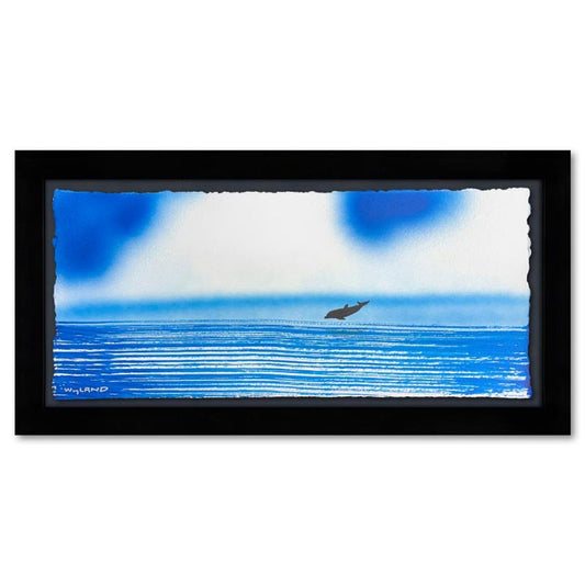 Wyland, "Dolphin" Framed, Hand Signed Original Painting with Letter of Authenticity.