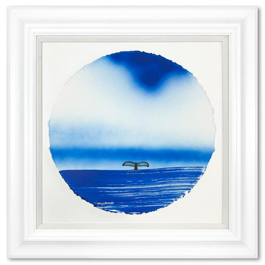 Wyland, "Fluke" Framed, Hand Signed Original Painting with Letter of Authenticity.
