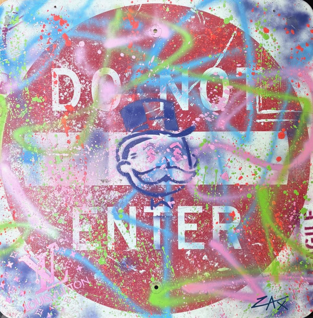 E.M Zax- 1/1 unique hand painted metal Street sign