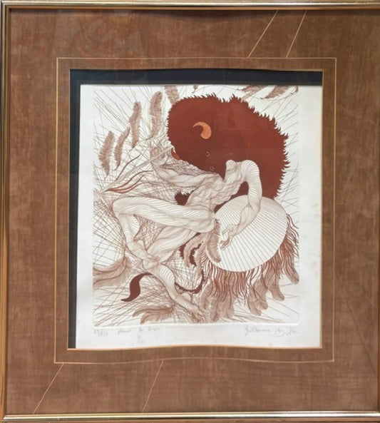 Guillaume Azoulay- Hand colored etching with hand drawn remarque