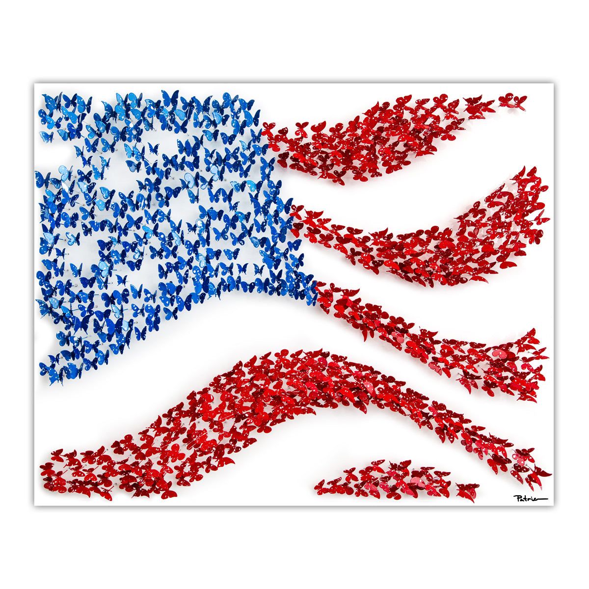 Patricia Govezensky- Original 3D Metal Art on Wood "Land of the Free"