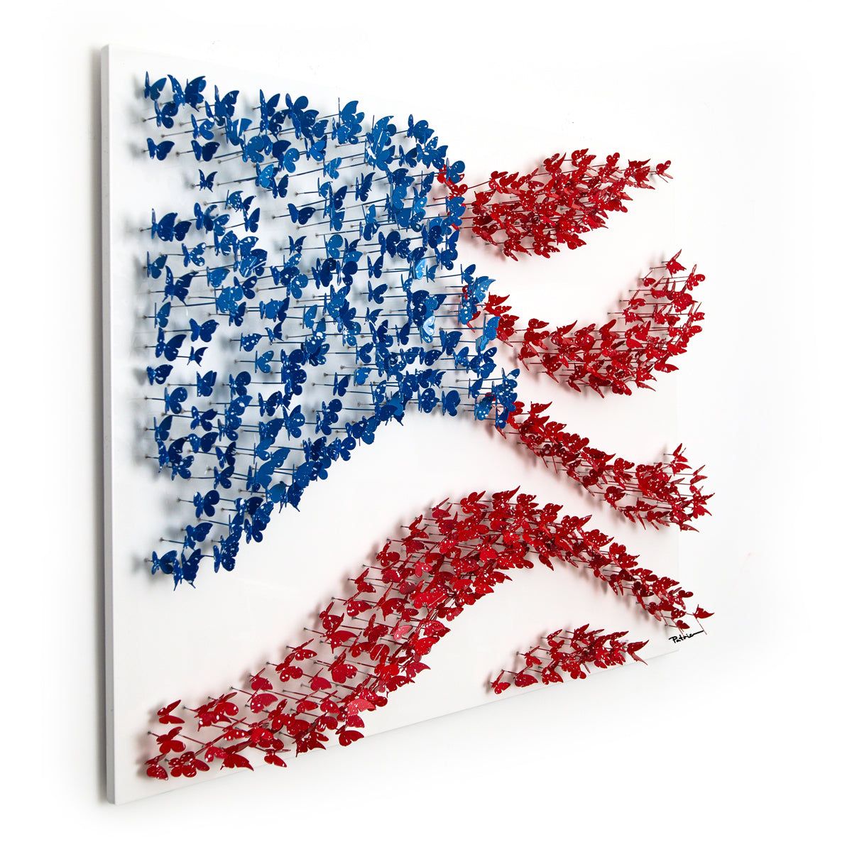 Patricia Govezensky- Original 3D Metal Art on Wood "Land of the Free"