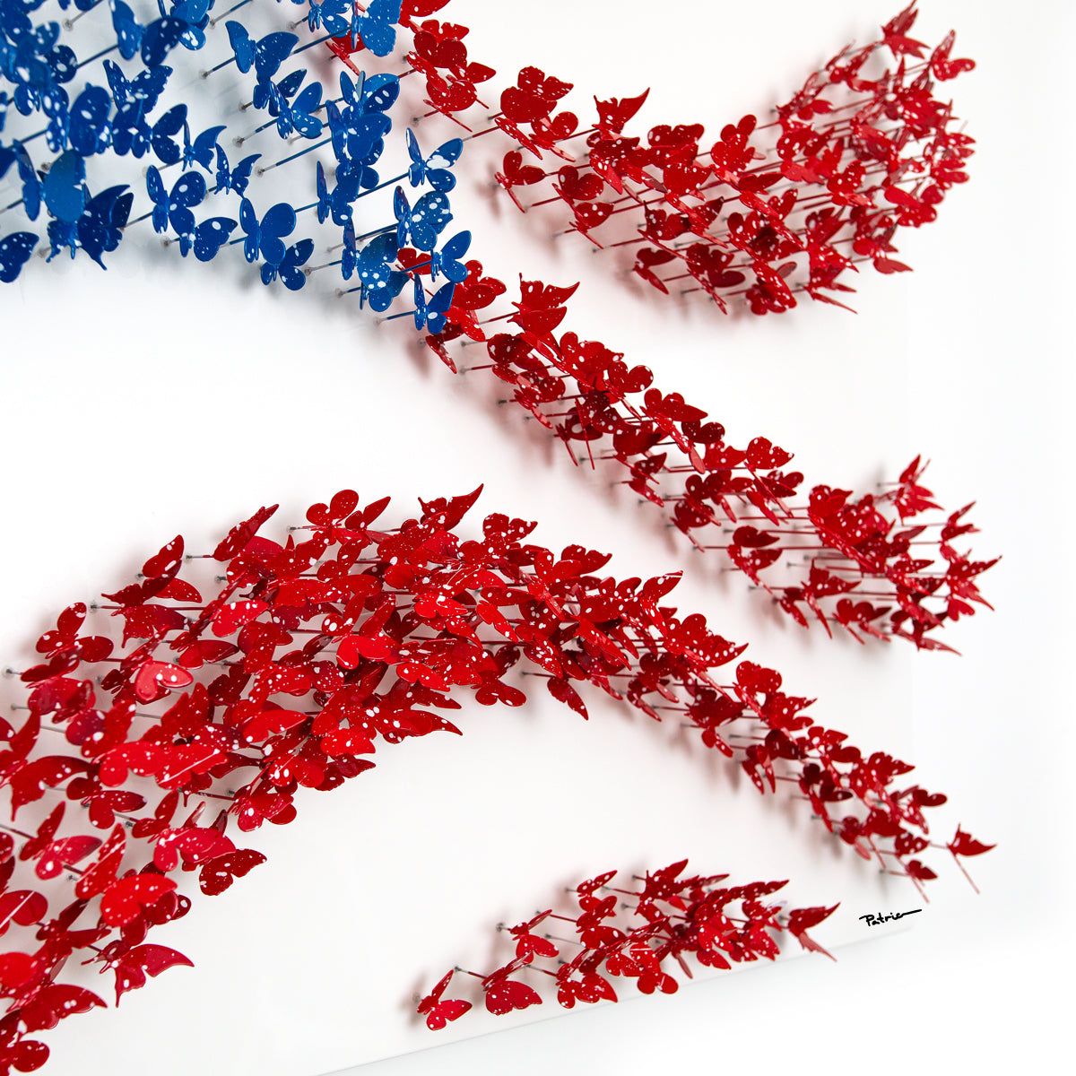 Patricia Govezensky- Original 3D Metal Art on Wood "Land of the Free"