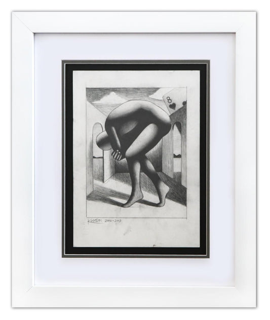 Mark Kostabi- Original Drawing on Paper "The Hidden Heart"