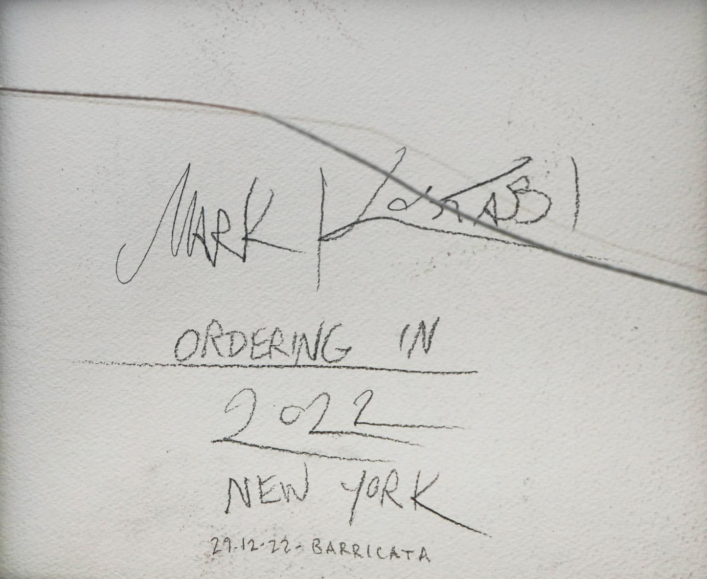 Mark Kostabi- Original Mixed Media on Paper "Ordering In"