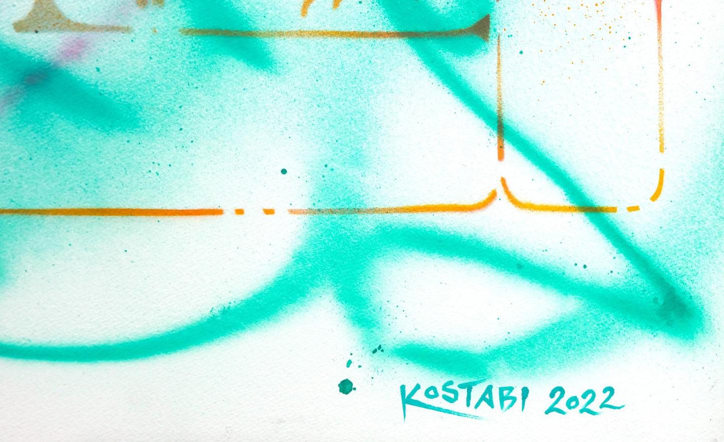 Mark Kostabi- Original Mixed Media on Paper "Positive Energy"