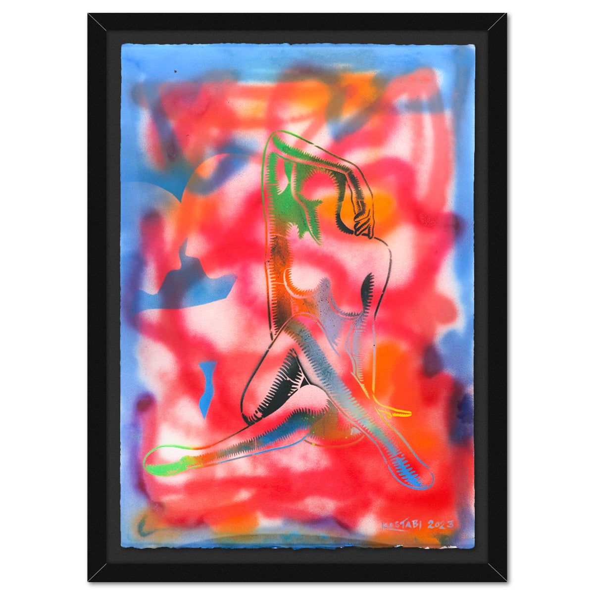 Mark Kostabi- Original Mixed Media on Paper "Always Wondering"