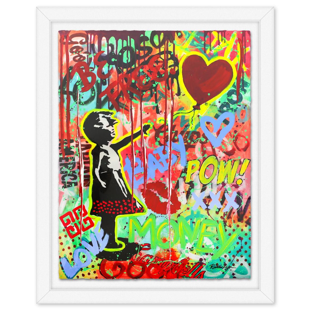 Nastya Rovenskaya- Original Mixed Media on Deckle Edge Paper "The Ballon"