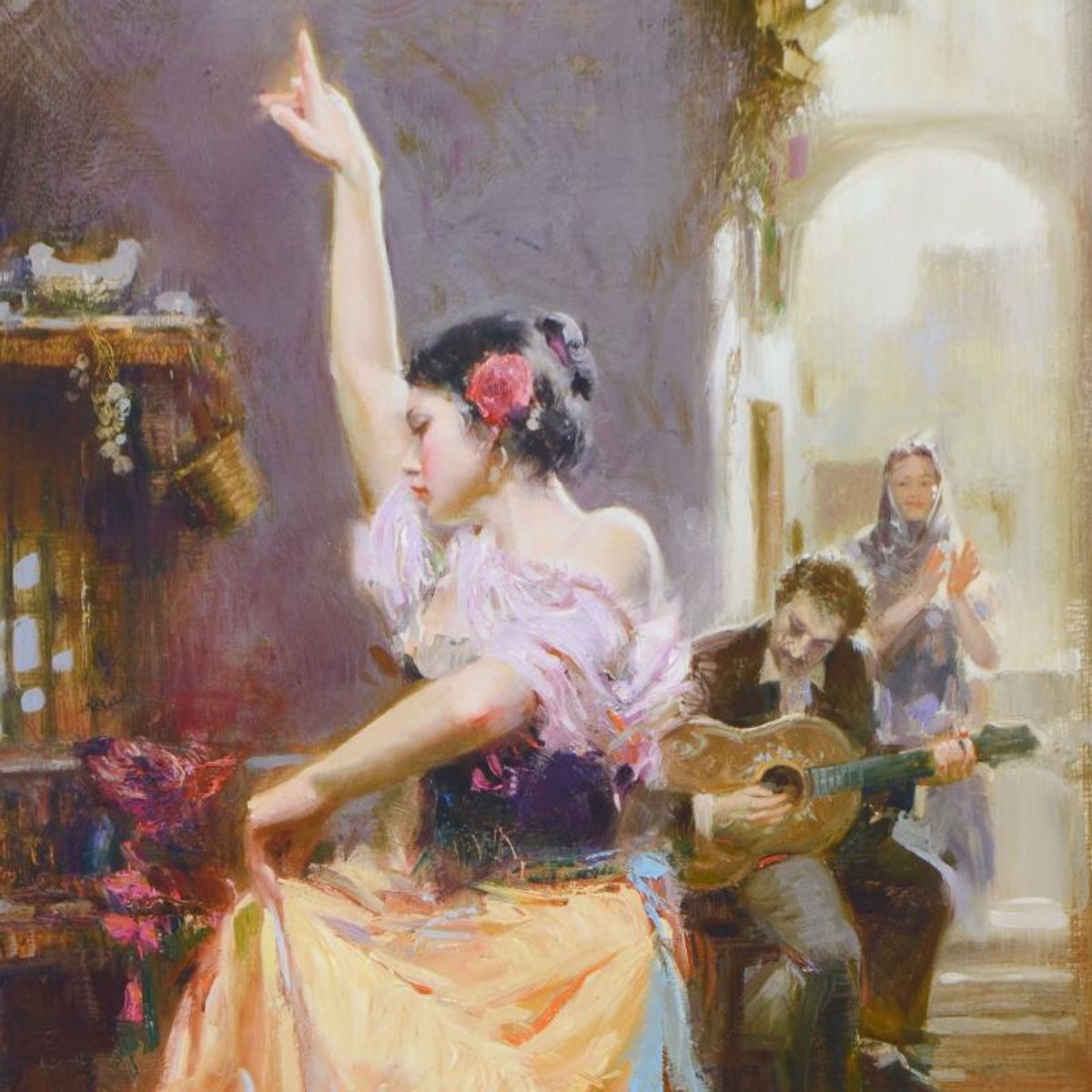 Pino (1939-2010), "Isabella" Limited Edition Hand Embellished Giclee on Canvas. Numbered and Hand Signed with Certificate of Authenticity.