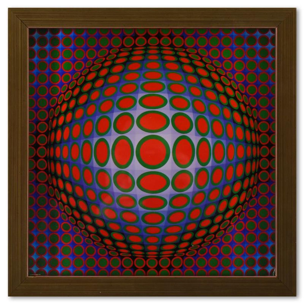 Victor Vasarely (1908-1997), "Vega - TEK de la serie Vega" Framed 1971 Heliogravure Print with Letter of Authenticity