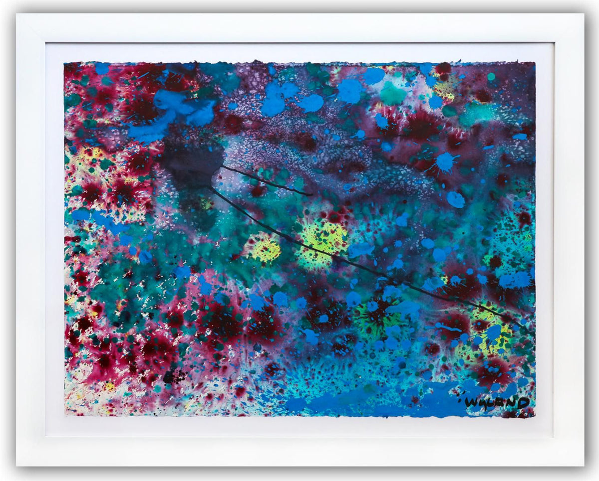 Wyland- Original Watercolor Painting on Deckle Edge Paper "Abstract Drip"