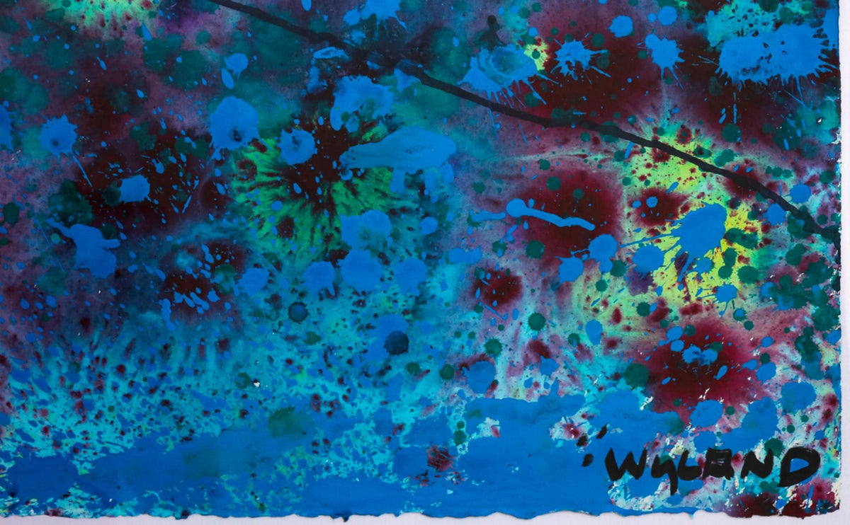 Wyland- Original Watercolor Painting on Deckle Edge Paper "Abstract Drip"