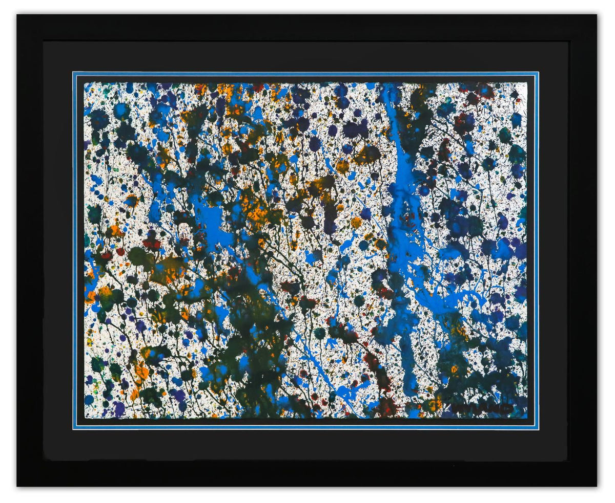 Wyland- Original Watercolor Painting on Deckle Edge Paper "Abstract Drip"