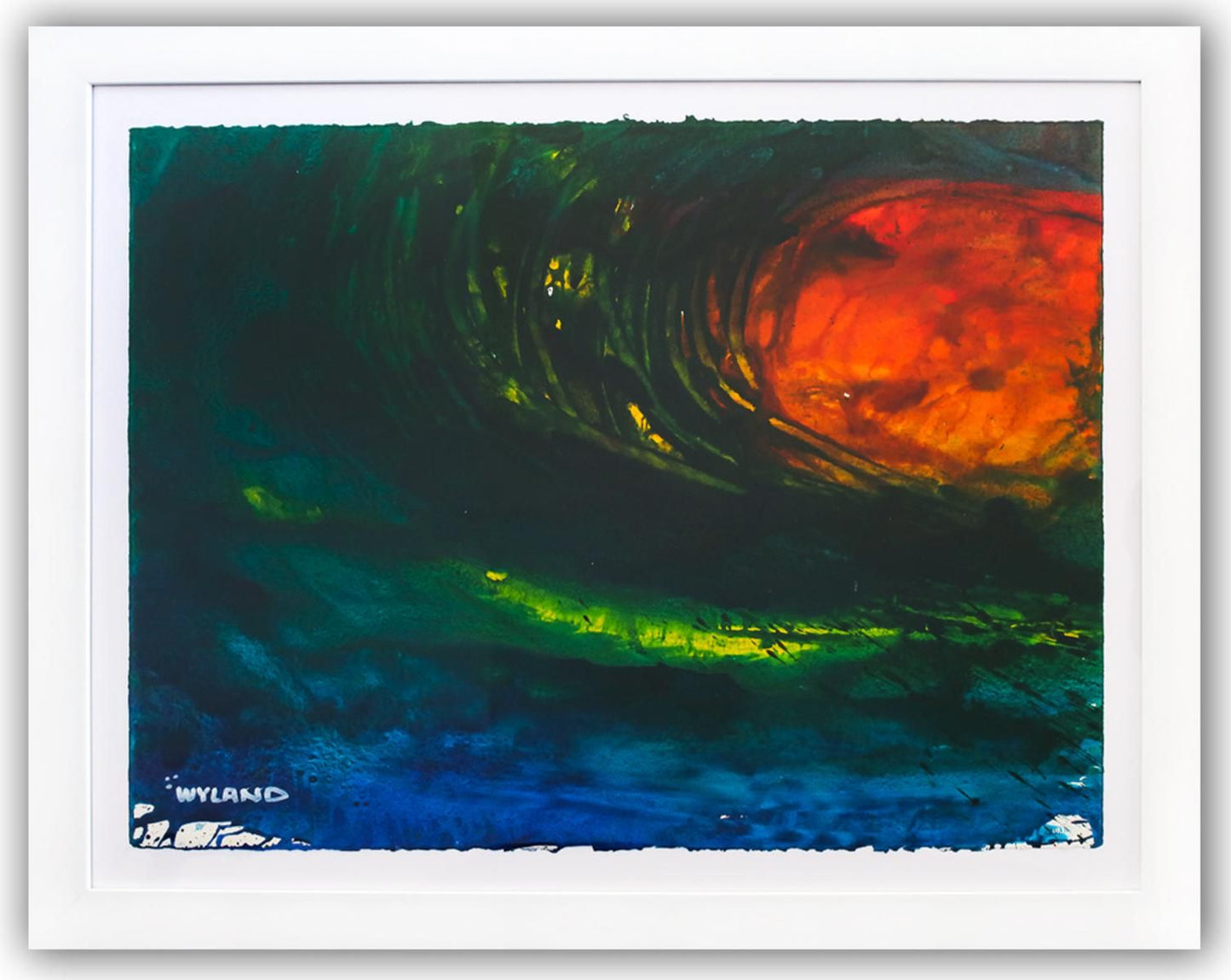 Wyland- Original Watercolor Painting on Deckle Edge Paper "Abstract"