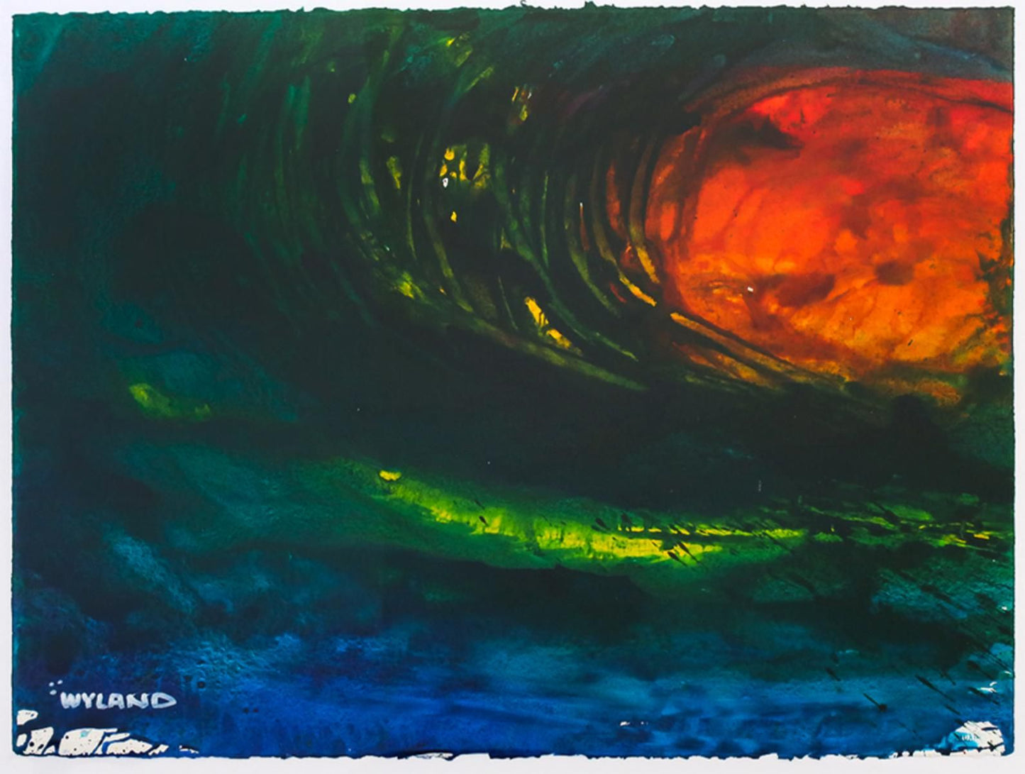 Wyland- Original Watercolor Painting on Deckle Edge Paper "Abstract"