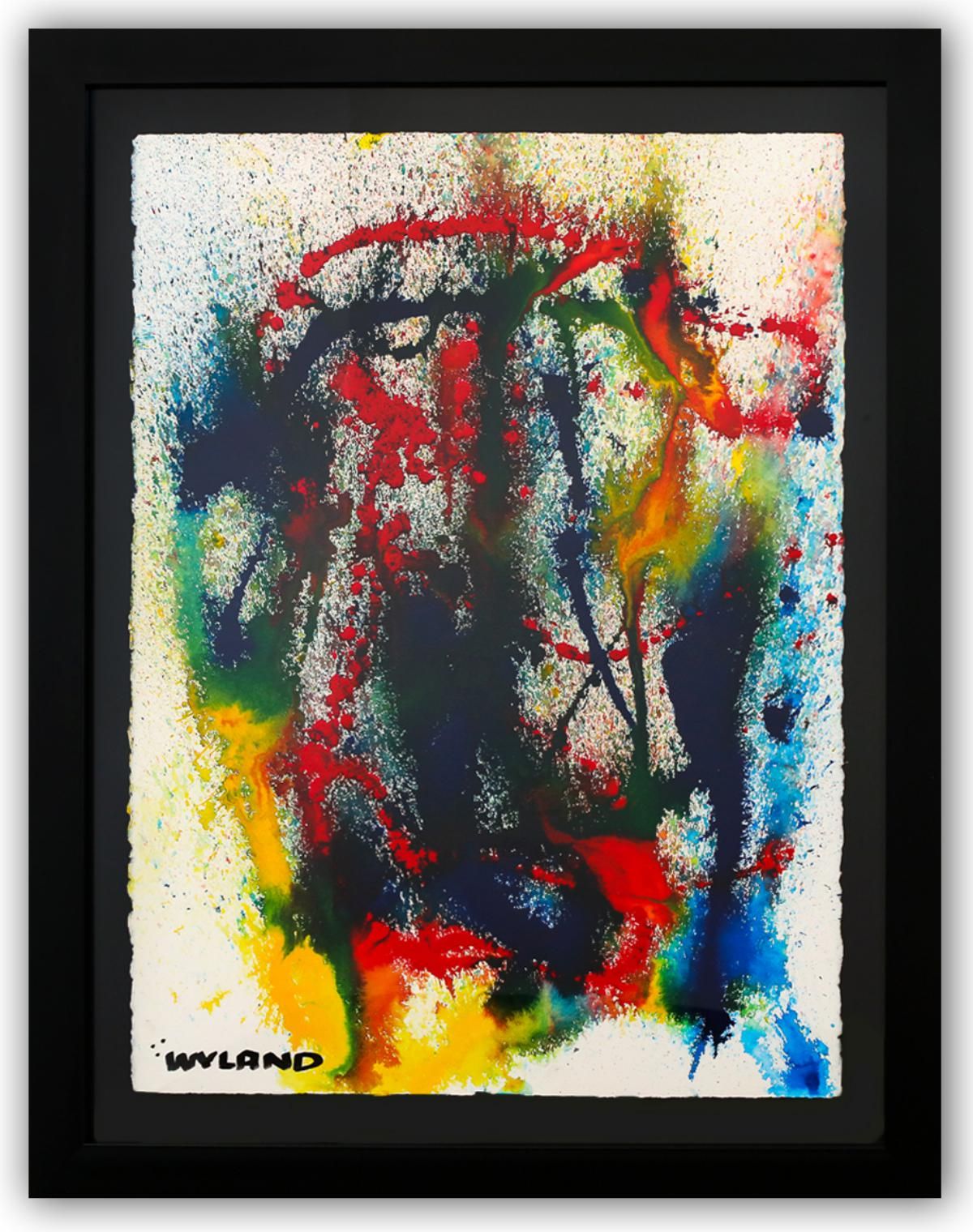 Wyland- Original Watercolor Painting on Deckle Edge Paper "Abstract"