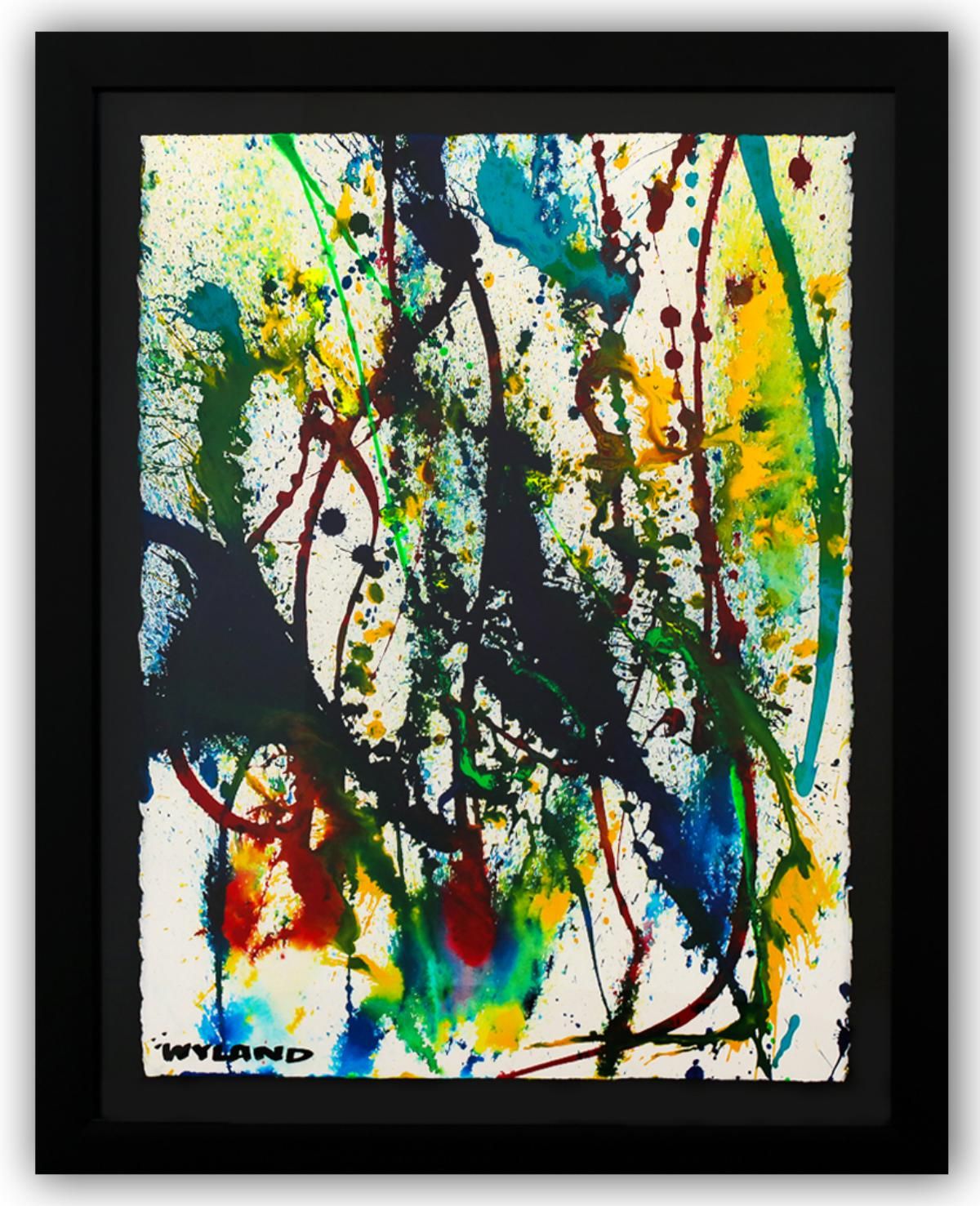 Wyland- Original Watercolor Painting on Deckle Edge Paper "Abstract"
