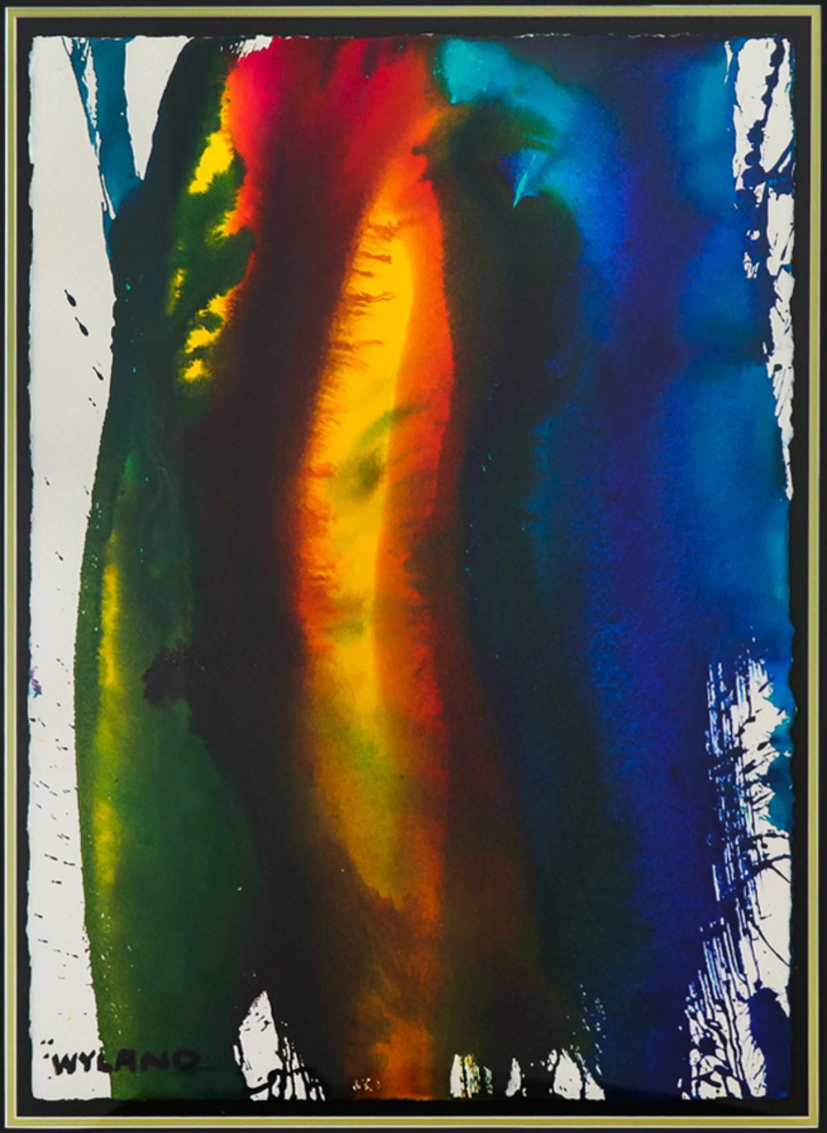 Wyland- Original Watercolor Painting on Deckle Edge Paper "Abstract"