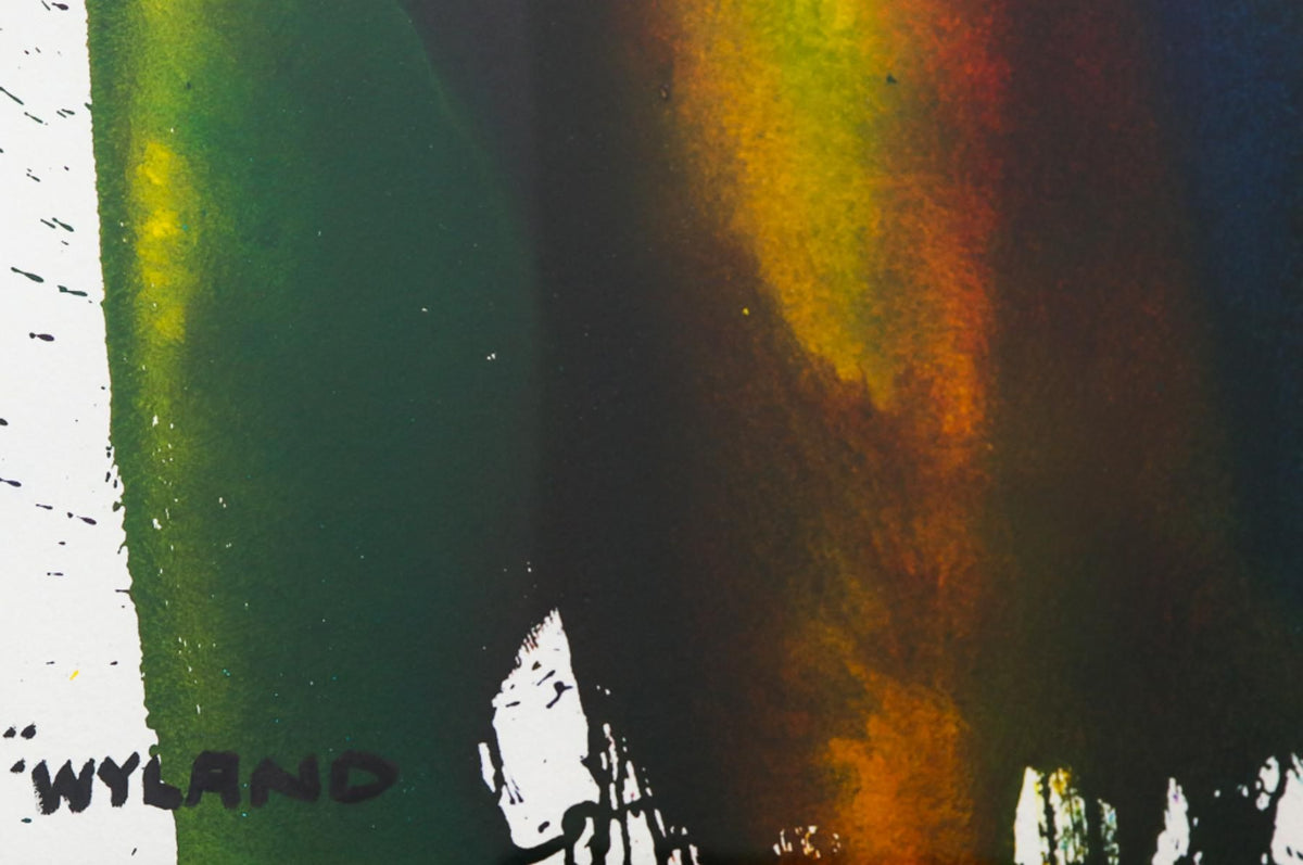 Wyland- Original Watercolor Painting on Deckle Edge Paper "Abstract"