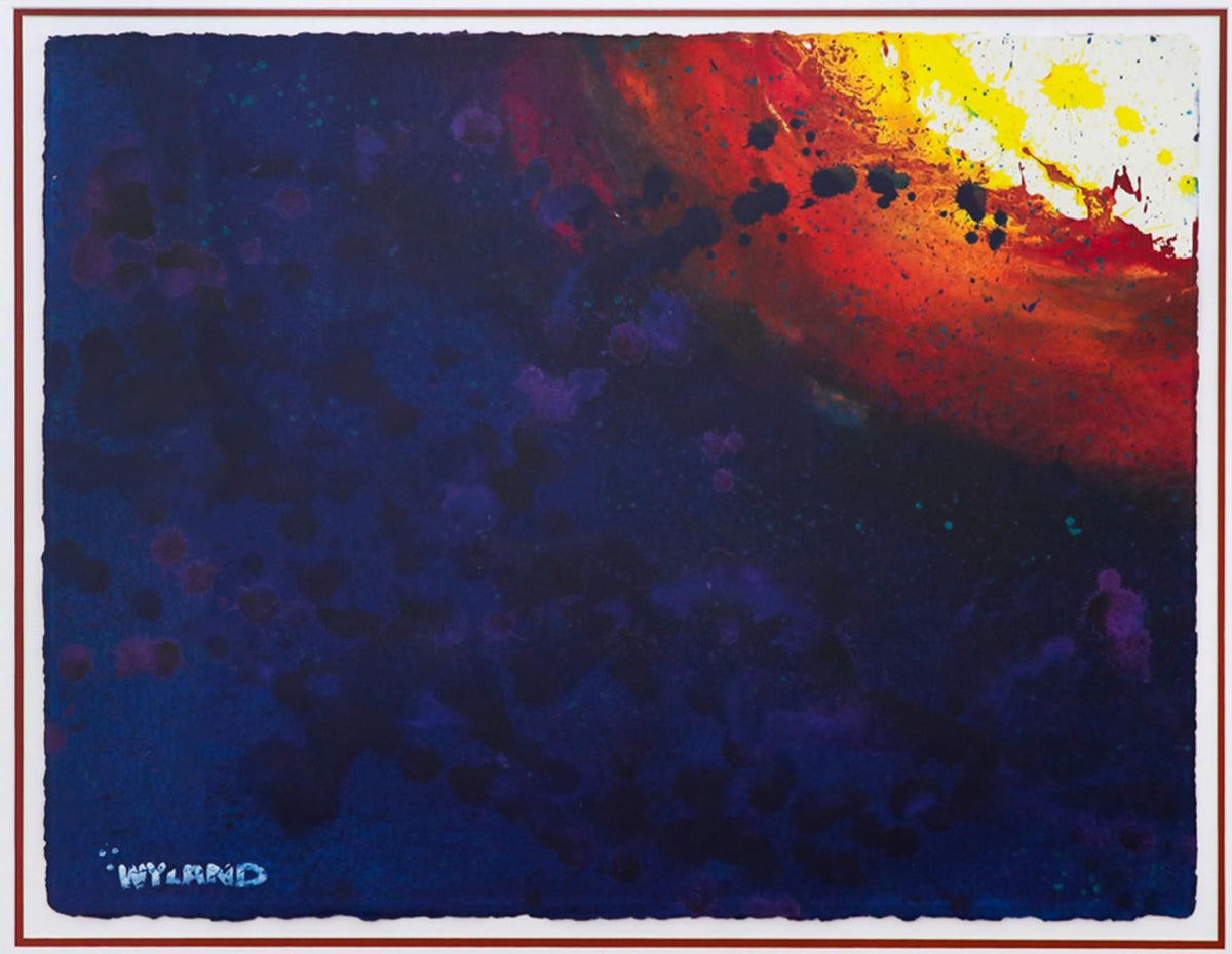 Wyland- Original Watercolor Painting on Deckle Edge Paper "Abstract"
