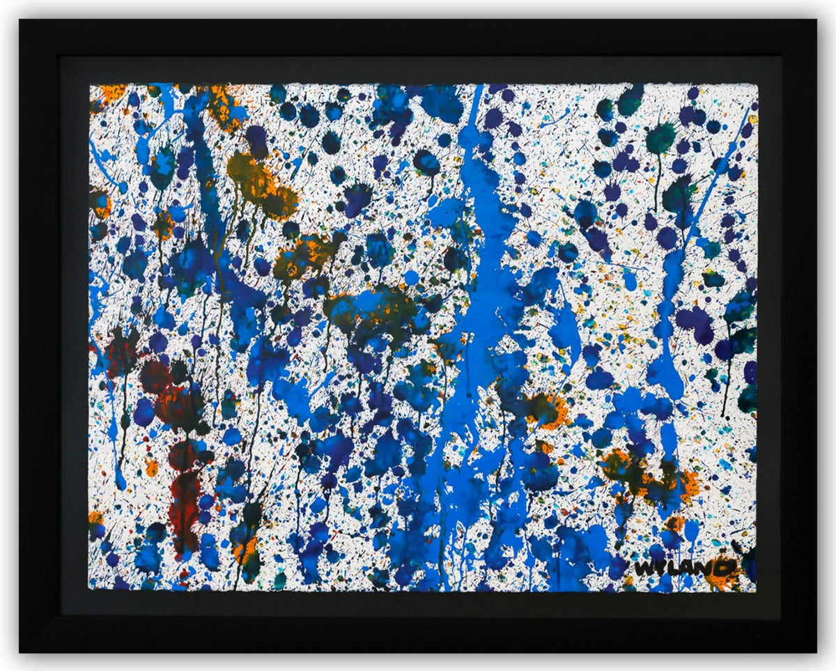 Wyland- Original Watercolor Painting on Deckle Edge Paper "Abstract Drip"