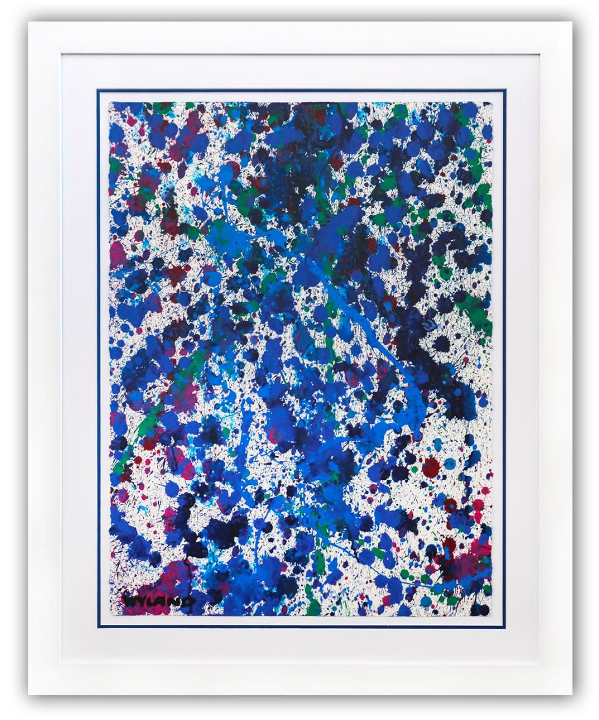 Wyland- Original Watercolor Painting on Deckle Edge Paper "Abstract Drip"