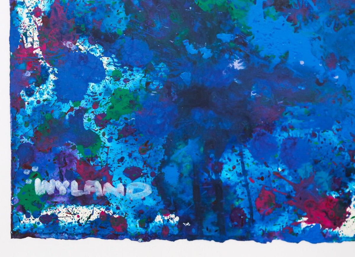Wyland- Original Watercolor Painting on Deckle Edge Paper "Abstract Drip"