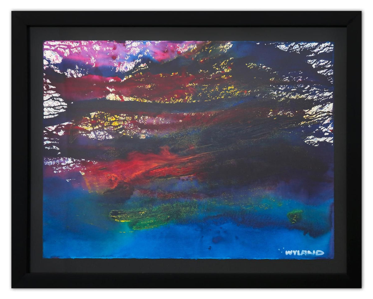 Wyland- Original Watercolor Painting on Deckle Edge Paper "Abstract"