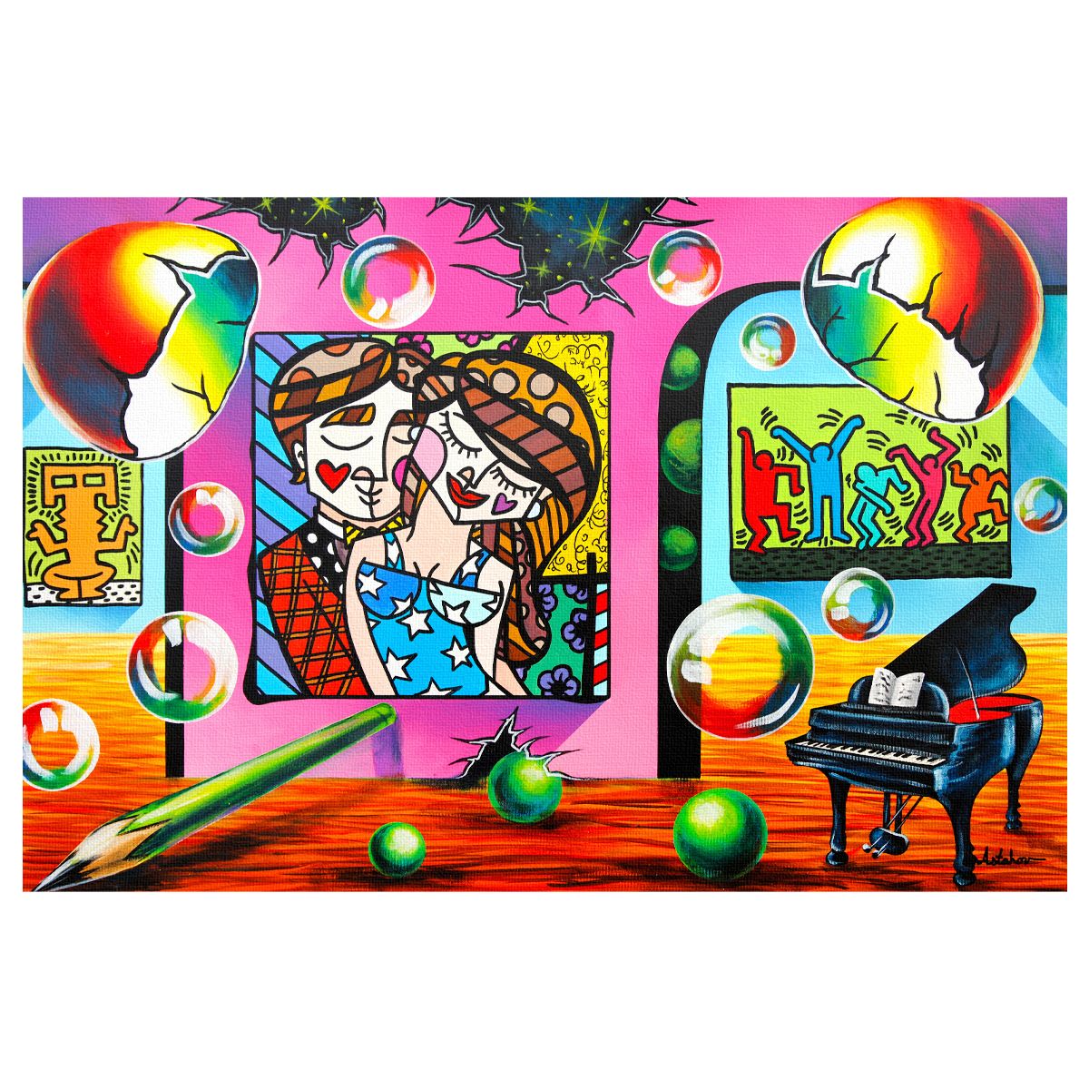 Alexander Astahov- Original Oil on Canvas "Retro Pop Galaxy"