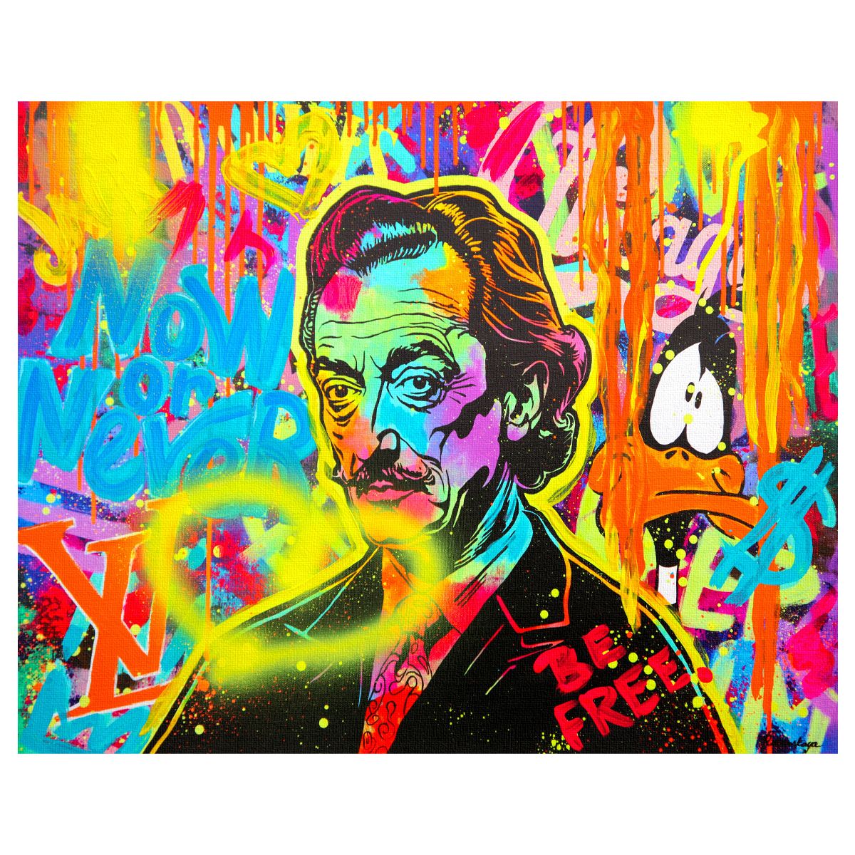 Nastya Rovenskaya- Mixed Media on Canvas "Street Prophet"