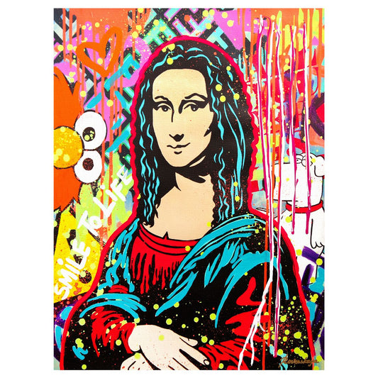 Nastya Rovenskaya- Mixed Media on Canvas "Mona Unmasked"