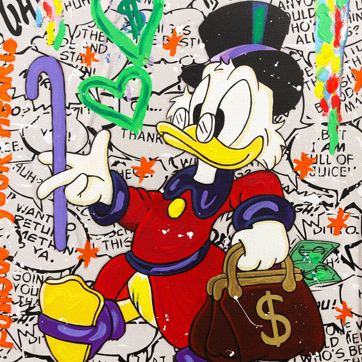 Nastya Rovenskaya- Mixed Media on Canvas "Cartoon Revolution"