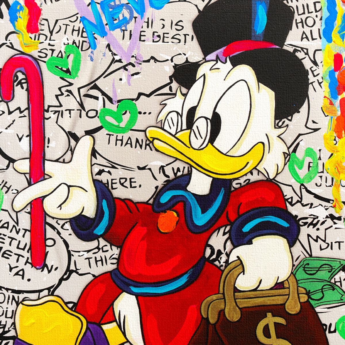 Nastya Rovenskaya- Mixed Media on Canvas "Cartoon Revolution"