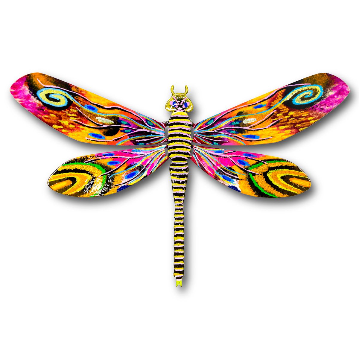 Patricia Govezensky- Original Painting on Cutout Steel "Dragonfly"