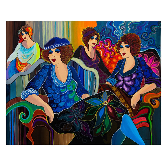 Patricia Govezensky- Original Acrylic on Canvas "Velvet Conversations"
