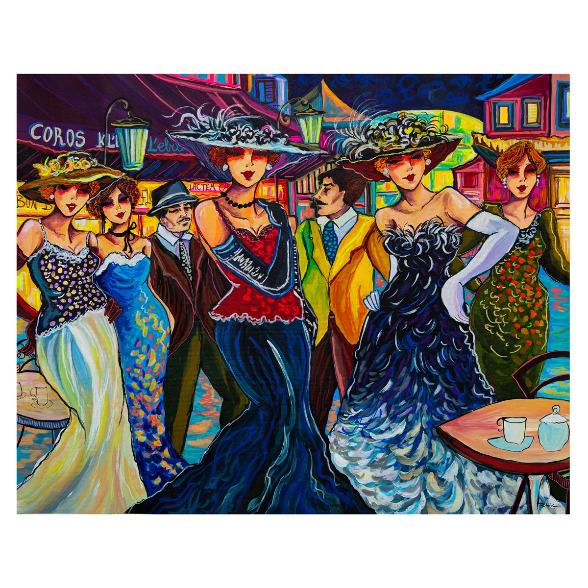 Patricia Govezensky- Original Acrylic on Canvas "An Evening on the Boulevard"