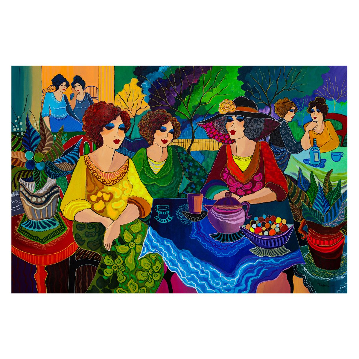Patricia Govezensky- Original Acrylic on Canvas "Garden Reflections"