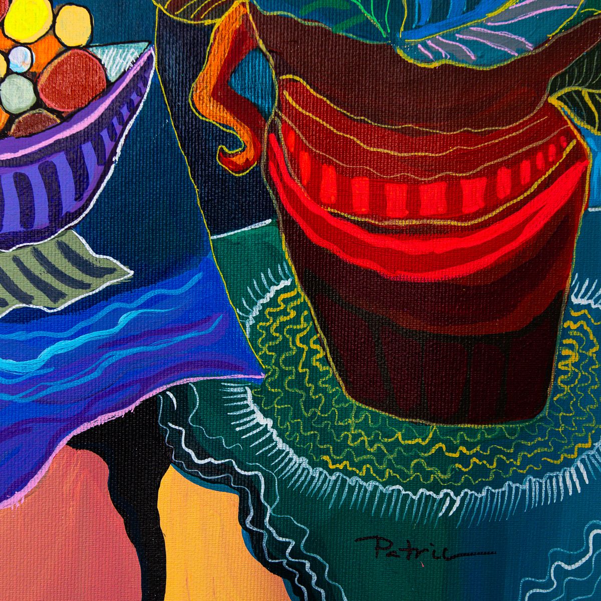 Patricia Govezensky- Original Acrylic on Canvas "Garden Reflections"