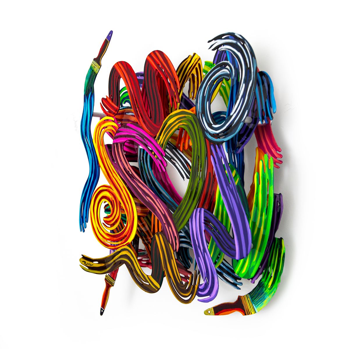 Patricia Govezensky- Original Painting on Cutout Steel "Work of Heart (Mini Series)"