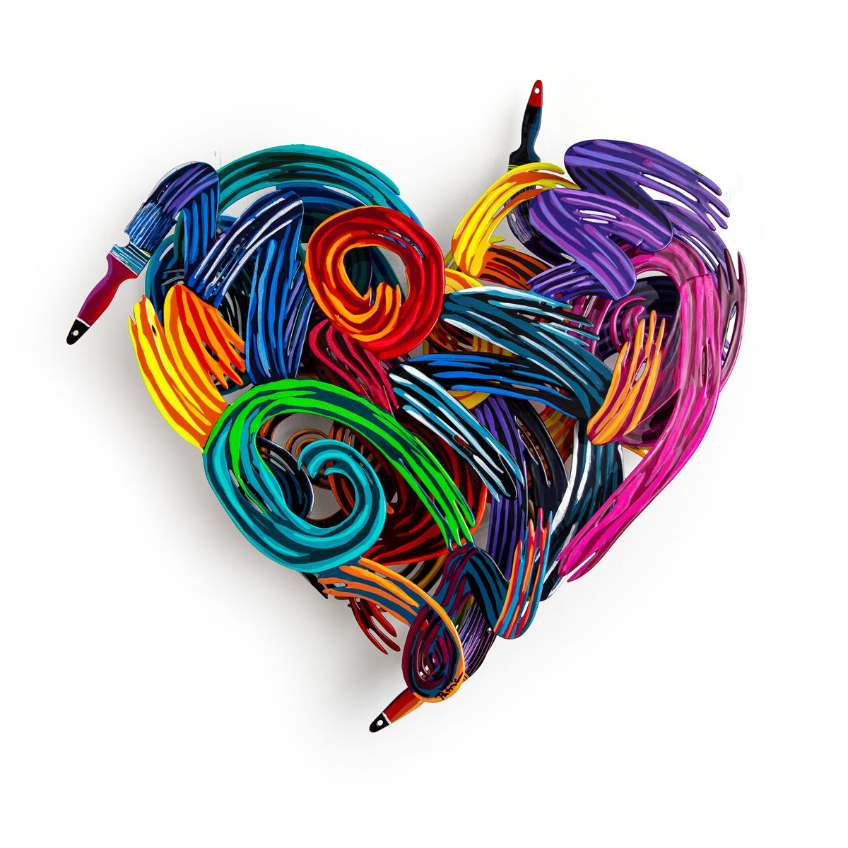 Patricia Govezensky- Original Painting on Cutout Steel "Colors of Love (Mini Series)"