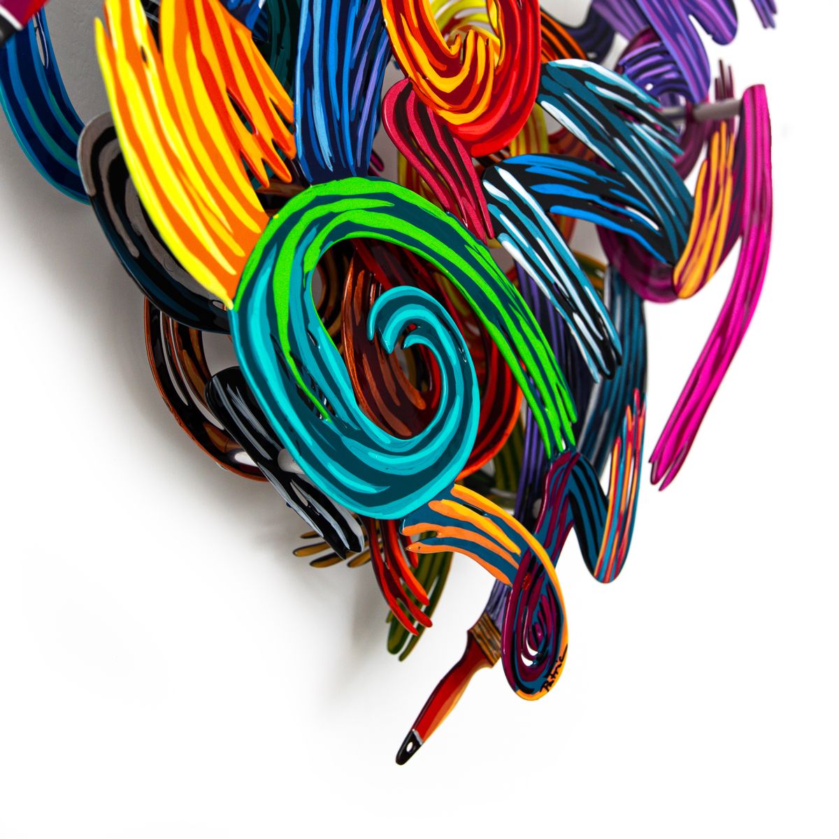 Patricia Govezensky- Original Painting on Cutout Steel "Colors of Love (Mini Series)"