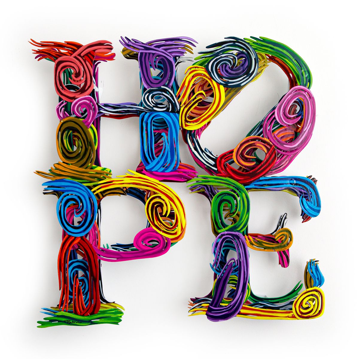 Patricia Govezensky- Original Painting on Cutout Steel "HOPE (Mini Series)"