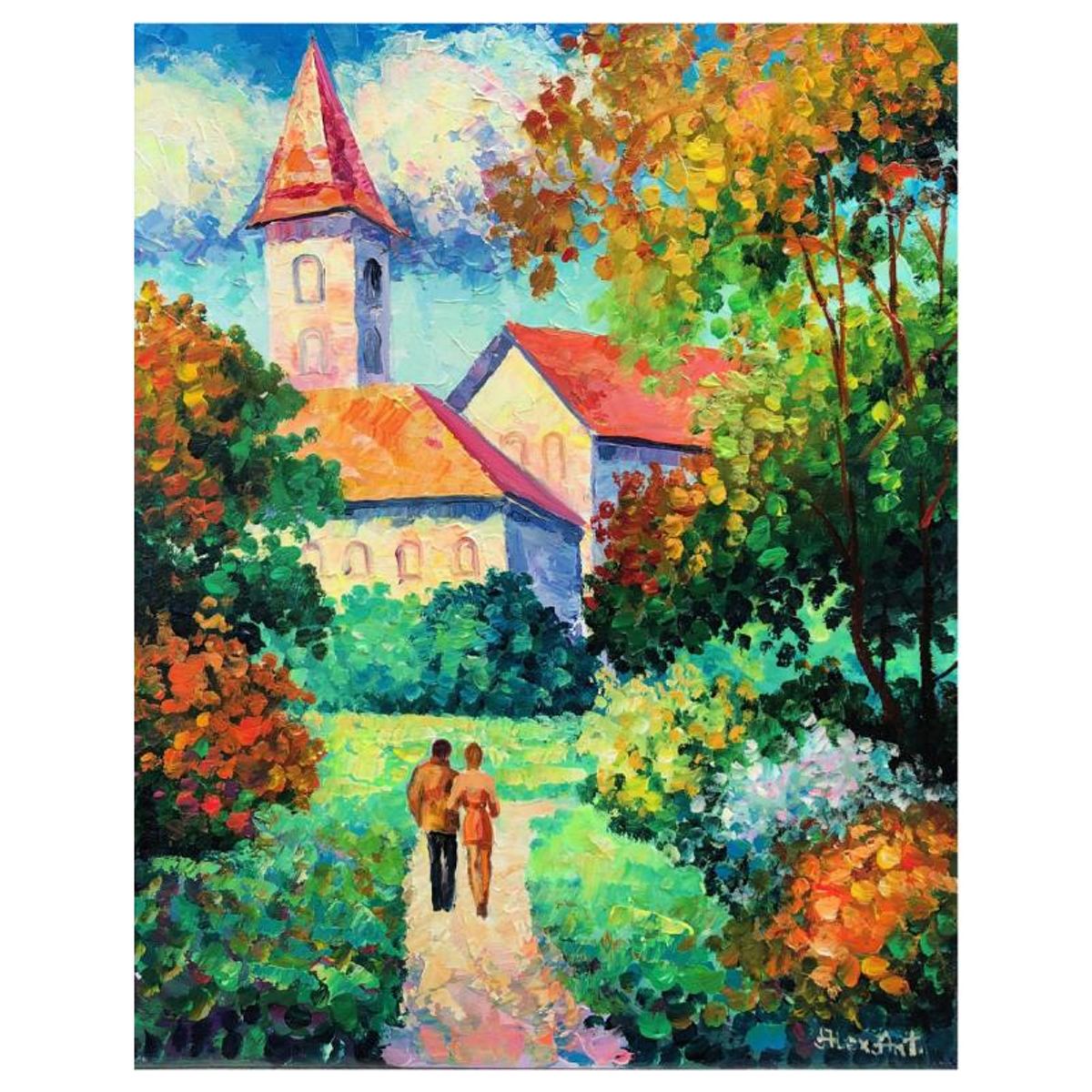 Alexander Antanenka, "Autumn Passion" Original Painting on Canvas, Hand Signed with Letter of Authenticity.
