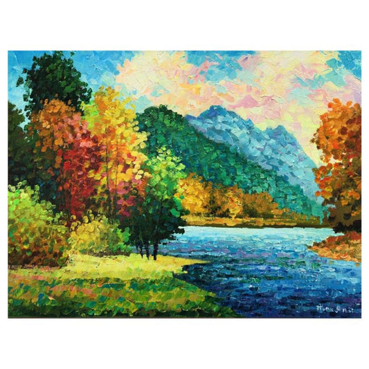 Alexander Antanenka, "Autumn Lace" Original Painting on Canvas, Hand Signed with Letter of Authenticity.