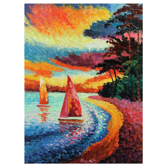 Alexander Antanenka, "Ships Sail in The Sky" Original Painting on Canvas, Hand Signed with Letter of Authenticity.